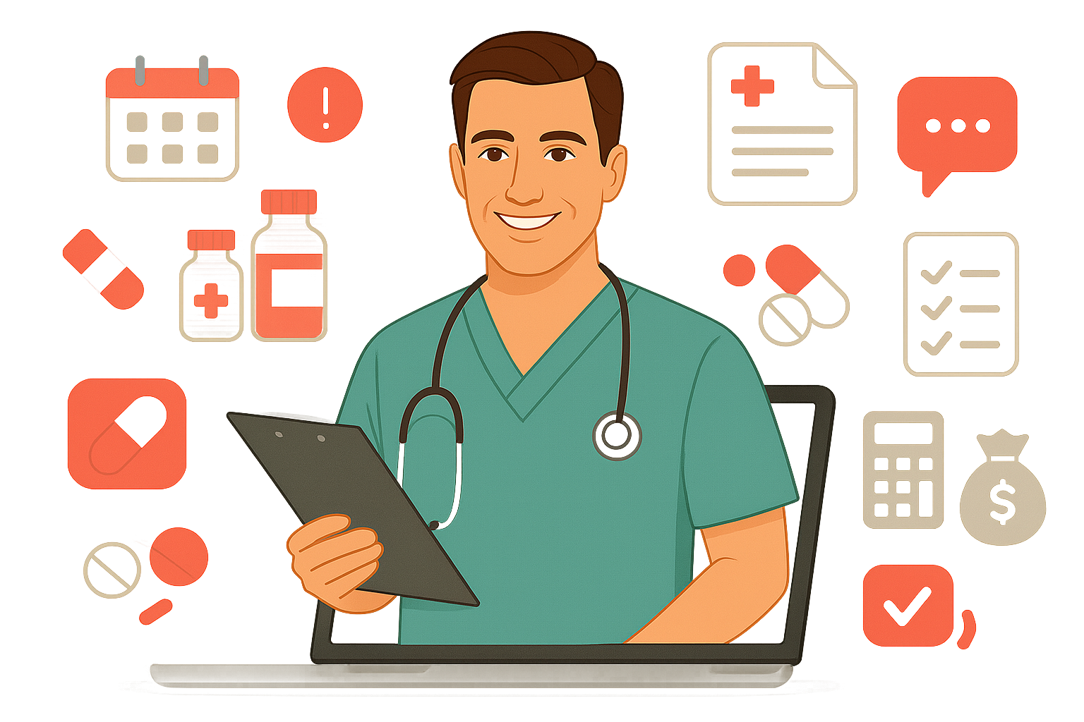 Digital Healthcare Illustration